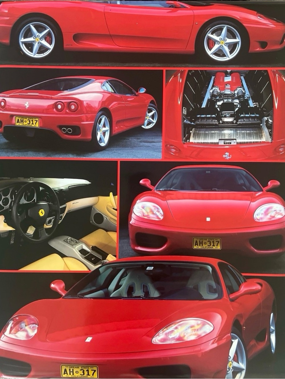 2000 Ferrari 360 Modena Aprox Size 24x36 Inches